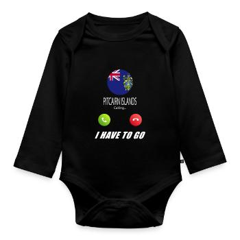 Pitcairninseln ruft an Lusiger Flaggen Spruch - Baby Bio-Langarm-Body - Schwarz - Vorne