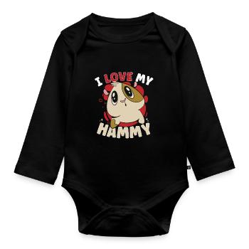 Hamster Fan Hamster Lover Hamsters - Baby Bio-Langarm-Body - Schwarz - Vorne