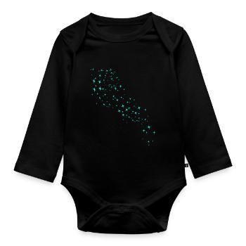 Grüner Sternenstaub - Baby Bio-Langarm-Body - Schwarz - Vorne