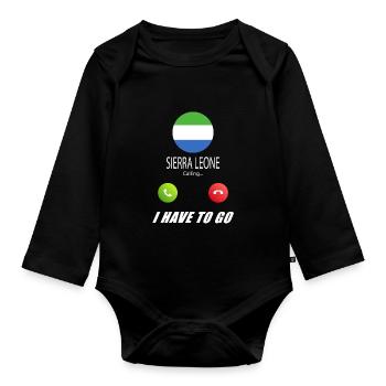 La Sierra Leone appelle les drapeaux lusiger en disant - Body Bébé bio manches longues - noir - Devant