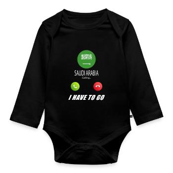 L’Arabie saoudite appelle les drapeaux lusiger le sort - Body Bébé bio manches longues - noir - Devant