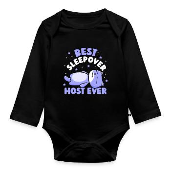 Meilleur hôte de nuit jamais party - Body Bébé bio manches longues - noir - Devant