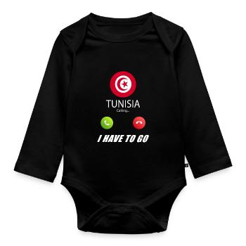 La Tunisie qualifie de slogan les drapeaux lusiger - Body Bébé bio manches longues - noir - Devant