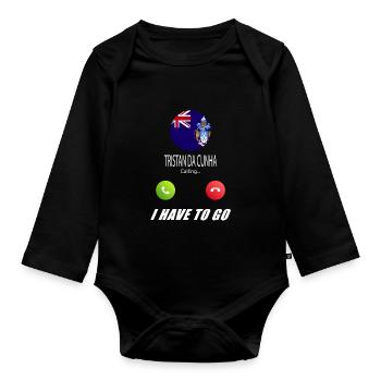 Tristan da Cunha appelle les drapeaux lusiger en disant - Body Bébé bio manches longues - noir - Devant