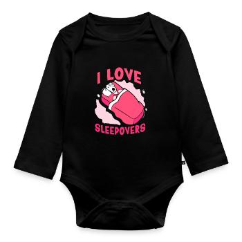 J’adore les nuitées douces séjour de fête - Body Bébé bio manches longues - noir - Devant