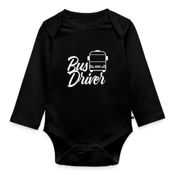 Chauffeur de bus Autocar Trajet en bus - Body Bébé bio manches longues - noir - Devant