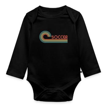 Fußball-Regenbogen - Baby Bio-Langarm-Body - Schwarz - Vorne