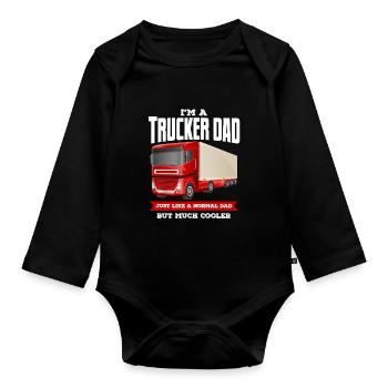 I'm A Trucker Dad, Truck Drivers Gift Red Truck - Body Bébé bio manches longues - noir - Devant