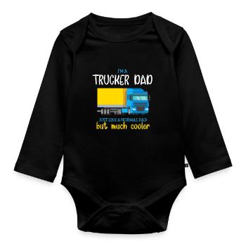 I'm A Trucker Dad, Yellow Truck Gift Truckers Papa - Body Bébé bio manches longues - noir - Devant