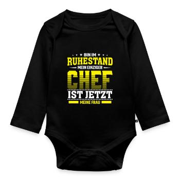 Pension Rente - Baby Bio-Langarm-Body - Schwarz - Vorne