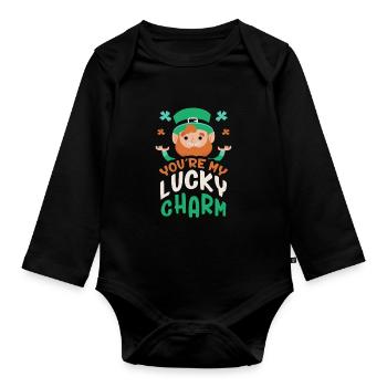 Tu es mon porte-bonheur Irlandais Irlande Irlandais - Body Bébé bio manches longues - noir - Devant