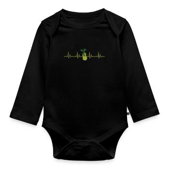 Battement de cœur de jacquier - Body Bébé bio manches longues - noir - Devant