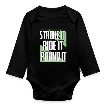 It Ride It Pound It Triathlon - Organic Longsleeve Baby Bodysuit - black - Front