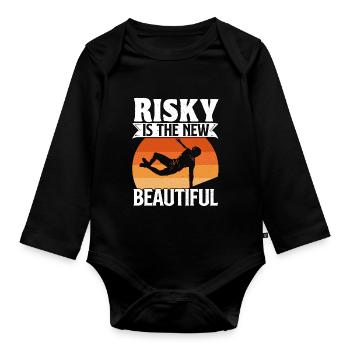 Parkour Freerunning Traceur - Baby Bio-Langarm-Body - Schwarz - Vorne