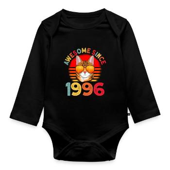 Awesome since 1996 Katze 26. Geburtstag Geschenk - Baby Bio-Langarm-Body - Schwarz - Vorne