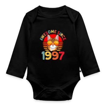 Awesome since 1997 Katze 25. Geburtstag Geschenk - Baby Bio-Langarm-Body - Schwarz - Vorne