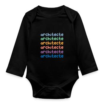future architecte - Body Bébé bio manches longues - noir - Devant