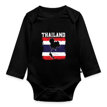 Thailand - Baby Bio-Langarm-Body - Schwarz - Vorne