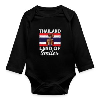 Thailand - Baby Bio-Langarm-Body - Schwarz - Vorne