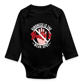 Freundlichkeit Ist Die Schwachstelle Des Mobbers - Baby Bio-Langarm-Body - Schwarz - Vorne
