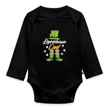 Gobelin Papa St Patrick Leprechaun Irlandais Irlandais - Body Bébé bio manches longues - noir - Devant