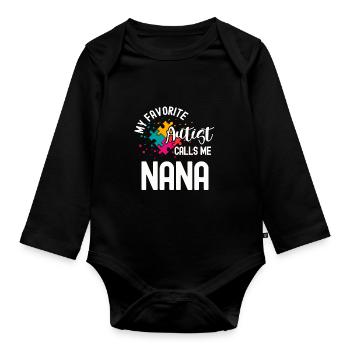 Autistic Autism Autism Awareness Day Asperger's Child - Organic Longsleeve Baby Bodysuit - black - Front