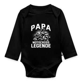 Motocross Geschenk Für Enduro Supermoto Dirt Bike - Baby Bio-Langarm-Body - Schwarz - Vorne