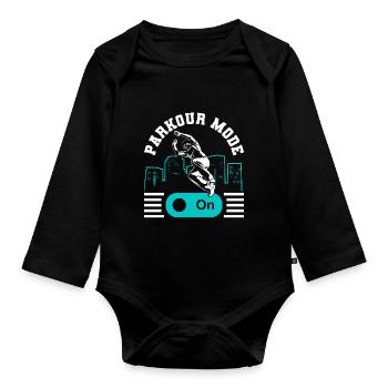 Parkour Freerunning Traceur - Baby Bio-Langarm-Body - Schwarz - Vorne