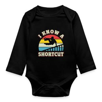 Parkour Freerunning Traceur - Baby Bio-Langarm-Body - Schwarz - Vorne