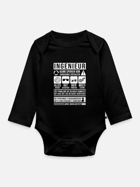 Ingenieur Spruch lustig - Baby Bio-Langarm-Body - Schwarz