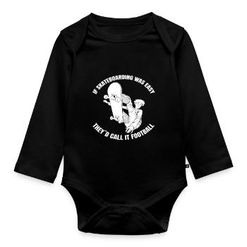 Skateboard Skater Longboard Sakten Skateboarding - Baby Bio-Langarm-Body - Schwarz - Vorne