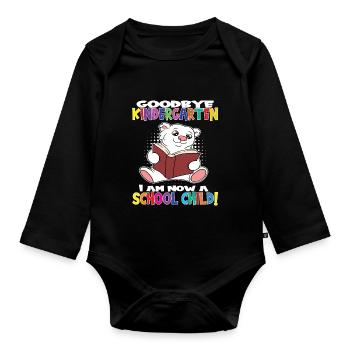 Au revoir la maternelle, je suis un écolier maintenant ! - Body Bébé bio manches longues - noir - Devant
