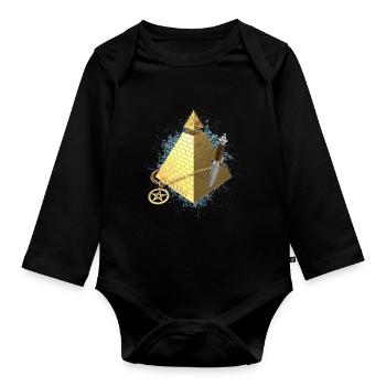 Gold illuminati - Baby Bio-Langarm-Body - Schwarz - Vorne