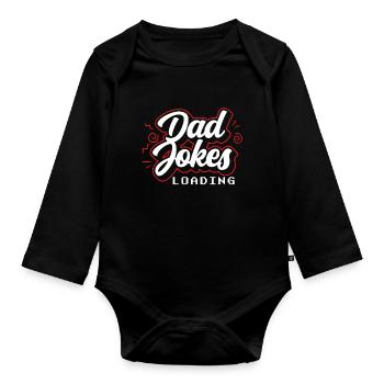 Dad Joke Papa Joke Father Jokes - Organic Longsleeve Baby Bodysuit - black - Front