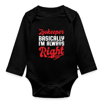 Zoowärter - Baby Bio-Langarm-Body - Schwarz - Vorne