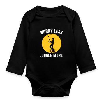 Jonglieren - Baby Bio-Langarm-Body - Schwarz - Vorne