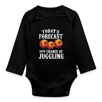 Jonglieren - Baby Bio-Langarm-Body - Schwarz - Vorne