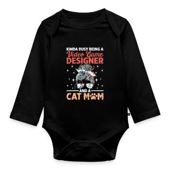 Video Game Designer - Baby Bio-Langarm-Body - Schwarz - Vorne
