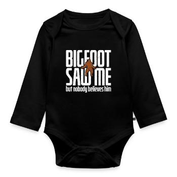 Saw Me But Noone Believed Him - Organic Longsleeve Baby Bodysuit - black - Front