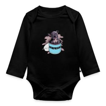 Antidépresseur - pitbull gris - Body Bébé bio manches longues - noir - Devant