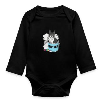 Ne jugez pas mon pitbull et je ne jugerai pas votre - Body Bébé bio manches longues - noir - Devant