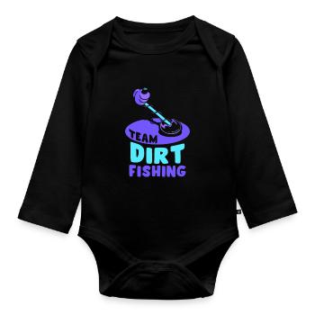 Team Dirt Fishing Metalldetektion Metal Detecting - Baby Bio-Langarm-Body - Schwarz - Vorne