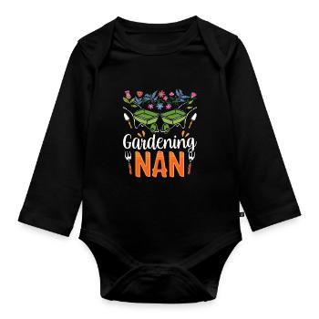 Gartenarbeit Oma Garten Gärtnerin Großmutter - Baby Bio-Langarm-Body - Schwarz - Vorne
