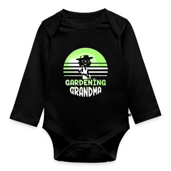 Gartenarbeit Oma Großmutter Gärtnerin Garten - Baby Bio-Langarm-Body - Schwarz - Vorne