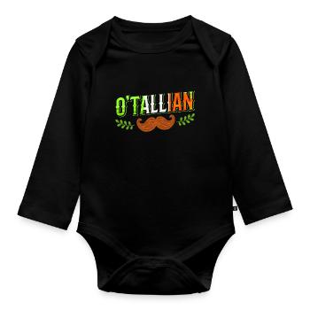 O’tallian Irlandais Italien Irlandais Irlande Gaélique - Body Bébé bio manches longues - noir - Devant