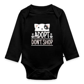 Adopt Dont Shop Pet Adoption Awareness - Organic Longsleeve Baby Bodysuit - black - Front