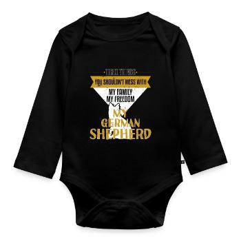 You Shouldnt Mess With My German Shepherd - Organic Longsleeve Baby Bodysuit - black - Front