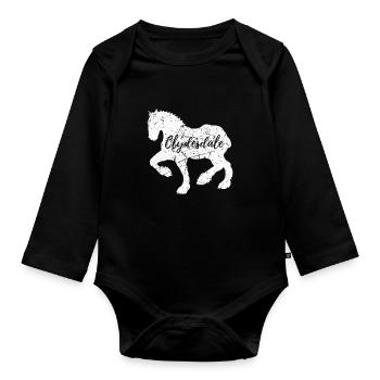 Clydesdale Hemd Clydesdale Rider - Baby Bio-Langarm-Body - Schwarz - Vorne