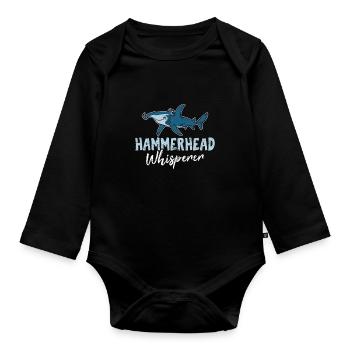 Hammerhead Whisperer Hammerhead Shark Sphyrna Funn - Organic Longsleeve Baby Bodysuit - black - Front