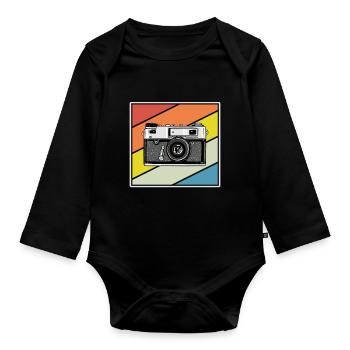 Photography Camera Lens Retro - Baby Bio-Langarm-Body - Schwarz - Vorne